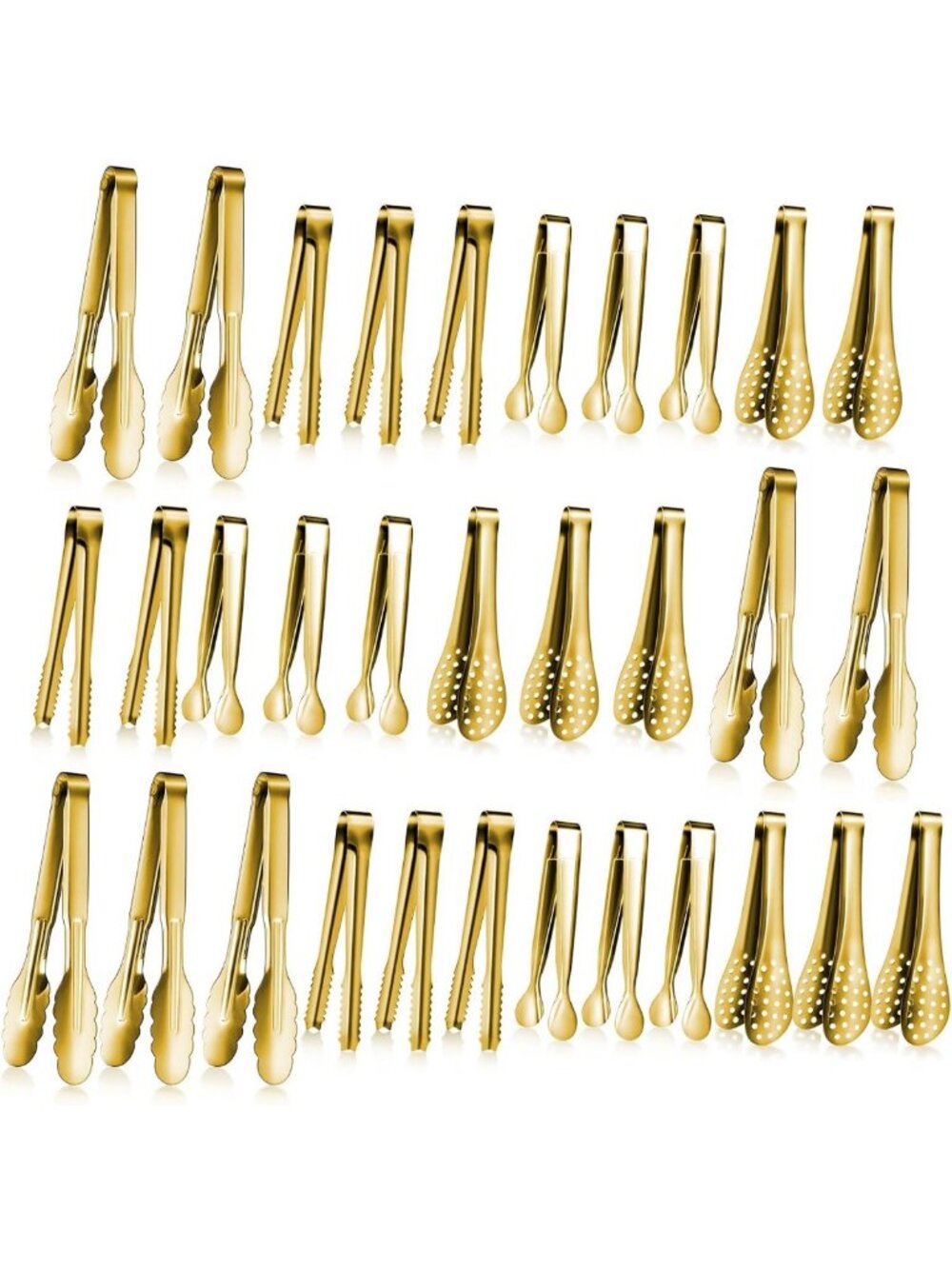 32 Pcs Mini Serving Tongs Set - Stainless Steel Buffet Utensils for Appetizers